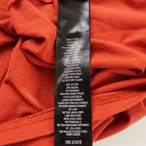 EFM Donrad Duncan Red Cotton Modal Orange Shirt Mens Sz L - Picture 5 of 5